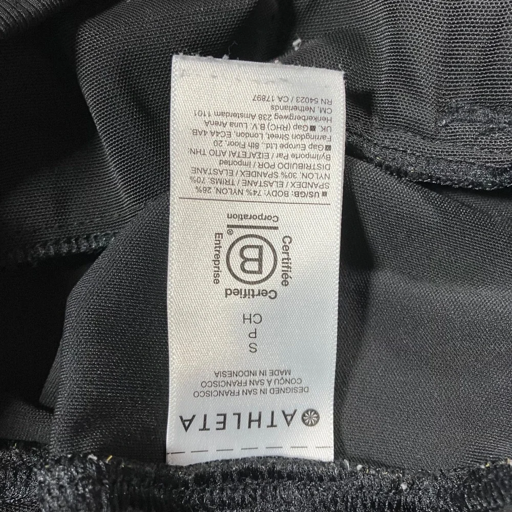 Athleta Black High Rise Ribbed Jogger Pants Zipper Pockets SP Active Athleisure